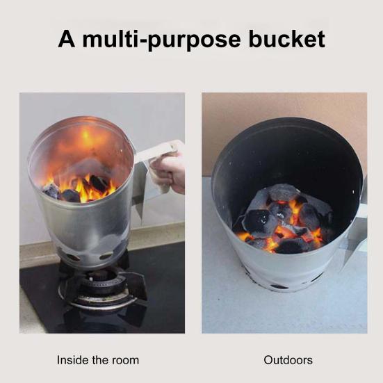 Стартер для розжига угля с деревянной ручкой, сверхпрочная стальная проволочная основа, стартер для розжига для угольного гриля и барбекю