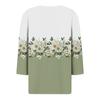 3/4 Length Sleeve Womens Tops Floral Print Vintage Fashion Casual Loose With V Neck Plus Size Shirts