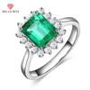 Роскошные зеленые женские открытые кольца с цирконом, прямоугольные очаровательные ювелирные изделия, свадебные помолвки