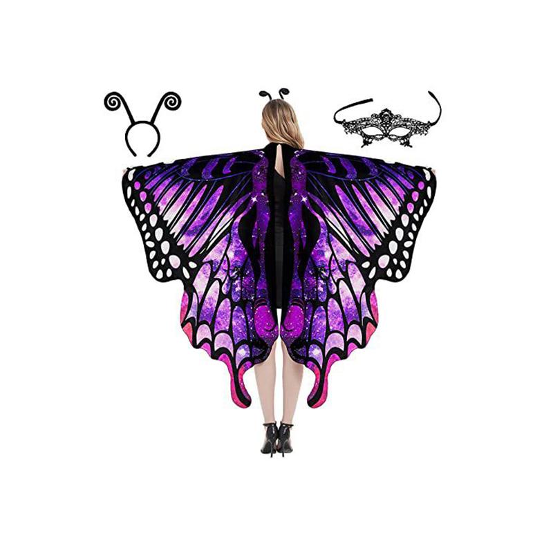 Аниме Хэллоуин Костюм Крылья Моли Крылья Бабочки Шаль Накидка Крылья Моли Аксессуар для Костюма С Повязкой на Голову