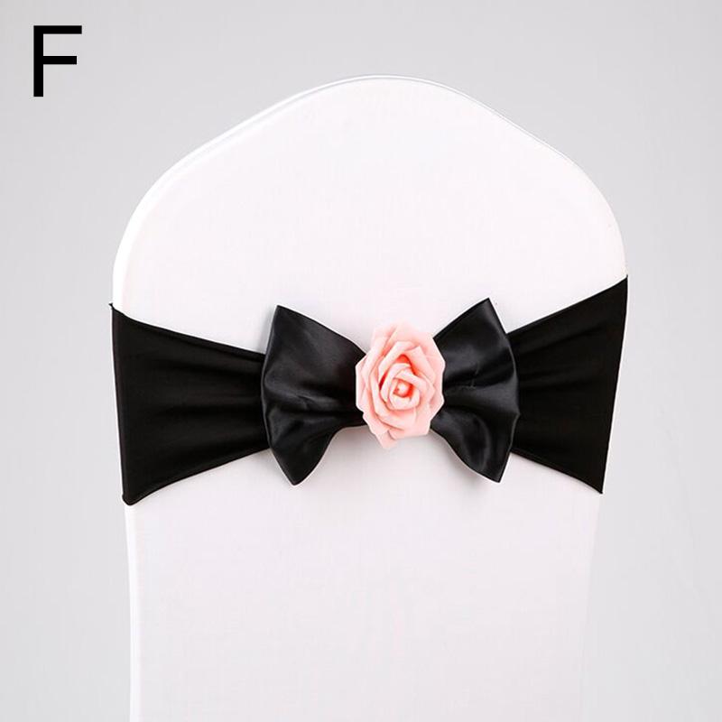 1PC Stretch Chair Bands Bowknot Flower Chair Sashes Banquet Event Decor Wedding Party Supplies