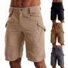 Мужские летние однотонные повседневные спортивные дышащие шорты с несколькими карманами и быстрой сушкой