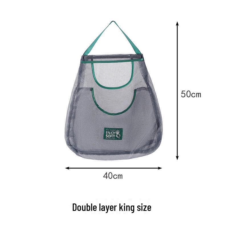Подвесная настенная сетчатая сумка для хранения фруктов и овощей, органайзер для чеснока и имбиря