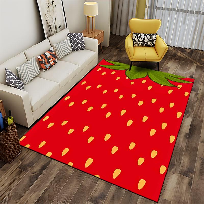 Strawberry Pattern Carpet suitable as a non-slip mat for the living room or bedroom sofa