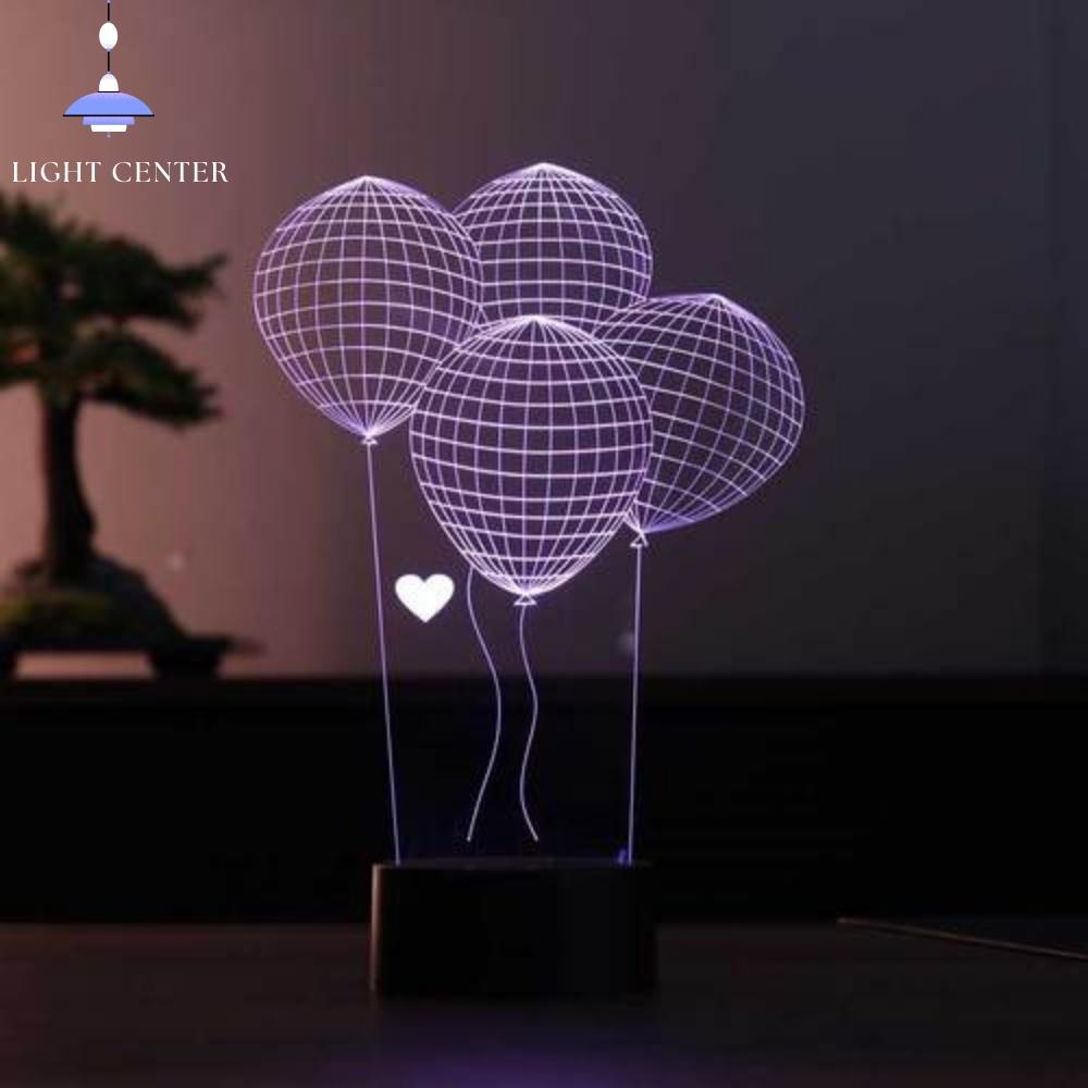 3d светодиодная настольная лампа на воздушном шаре, настольные аксессуары, крутые лампы, подарки для женщин, крутые вещи, лампа для освещения настроения для спальни, ночник