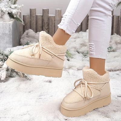 Новые женские короткие ботинки - Высококачественные зимние теплые ботильоны, Подходят для повседневной носки в холодную погоду