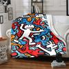 1pc Colorful Characters Pattern Blanket Warm, Cozy, And Soft, Suitable for Sofas, Beds, Cars, And Office Use.Perfect for Camping And Travel, Making It
