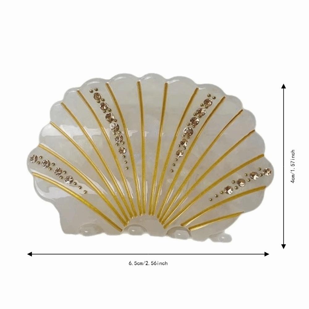 Non-slip Shell Hair Claw Acetate Shark Clip Shining Seashell Hair Clips for Women