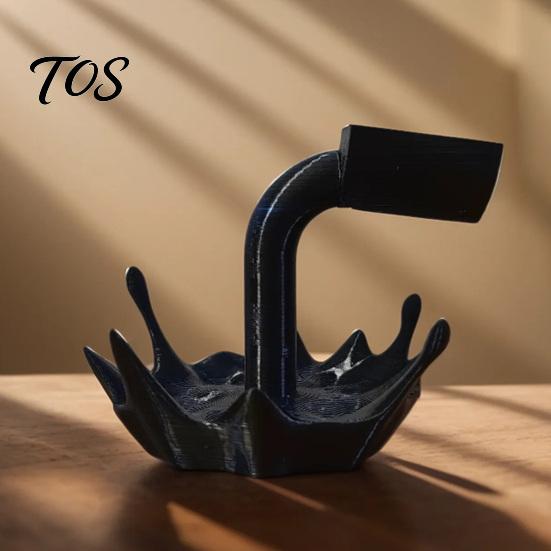 Artistic Table Ornament 3D Printed Crown Wine Bottle Holder, Creative Spilled Splash Water Base Artisan Craft Gift Rack, Minimalist Stand for Home Bar