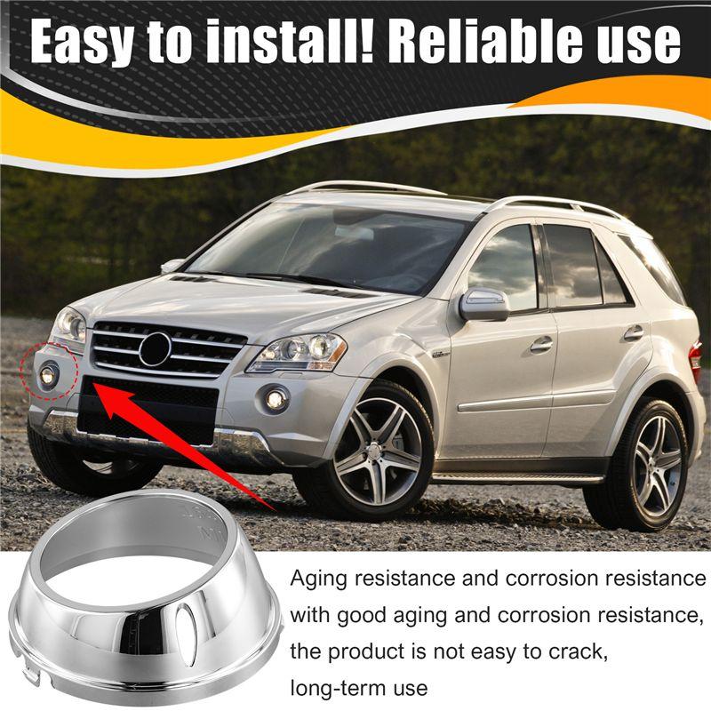 Для W164 Ml63 AMG Передний бампер Противотуманная фара Хромированное кольцо Отделка Автозапчасти A1648853022 Правая