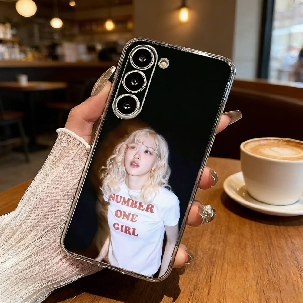 K-Kpop Idol Singer R-Rosé Phone Case For Samsung Galaxy S24 S25 S23 S22 S21 Plus S24 S25 Transparent Cover Case