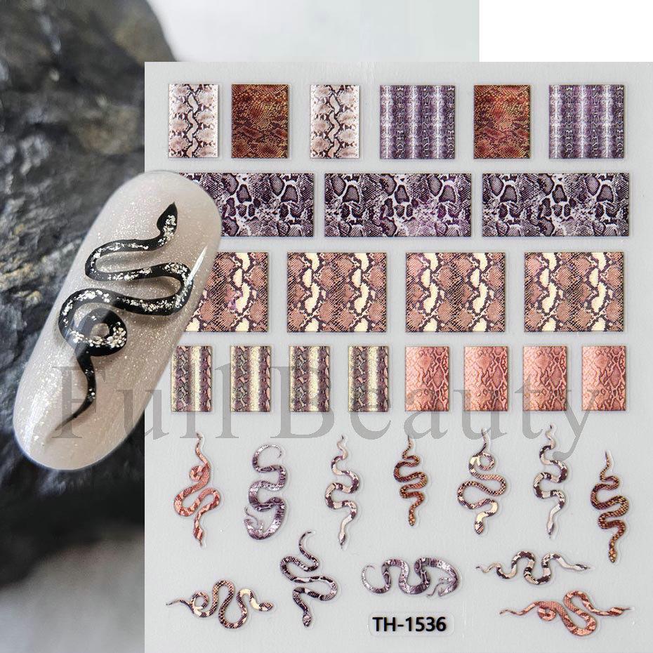 Nail Art Sticker, European And American Style Snake Year Cartoon Snake Pattern Small Spirit Snake Thin Tough Adhesive Nail Sticker