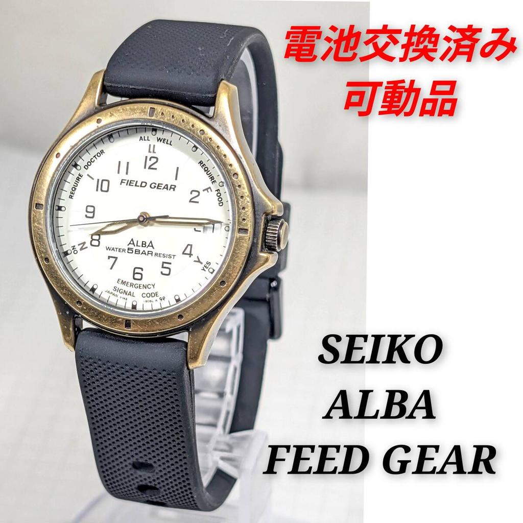 SEIKO ALBA FEED GEAR Часы для работающих мужчин, Батарея и Ремешок, Заменены, Состояние, U-01