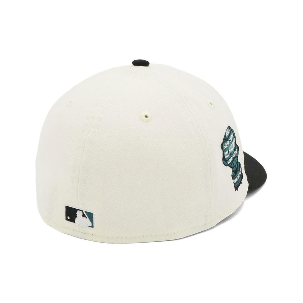New Era LP 59FIFTY Cap MLB New York Mets NYM Spruce White with Side Exclusive To and Also a Stylish Streetwear Perfect for Travel and Sun A Great Gift