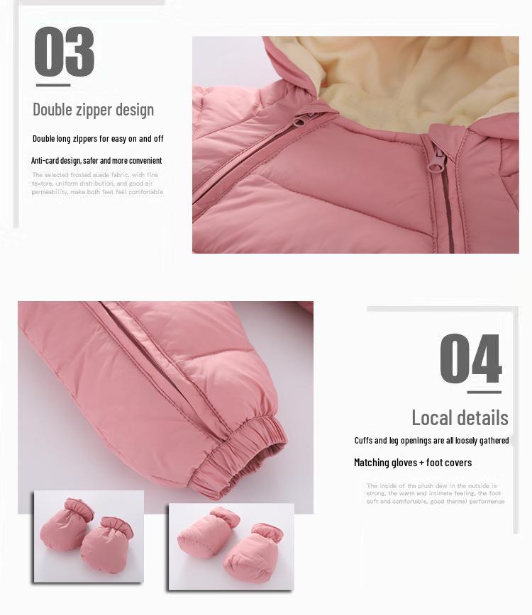 Новогодний зимний детский ромпер: Флисовый, Утепленный Детский Комбинезон