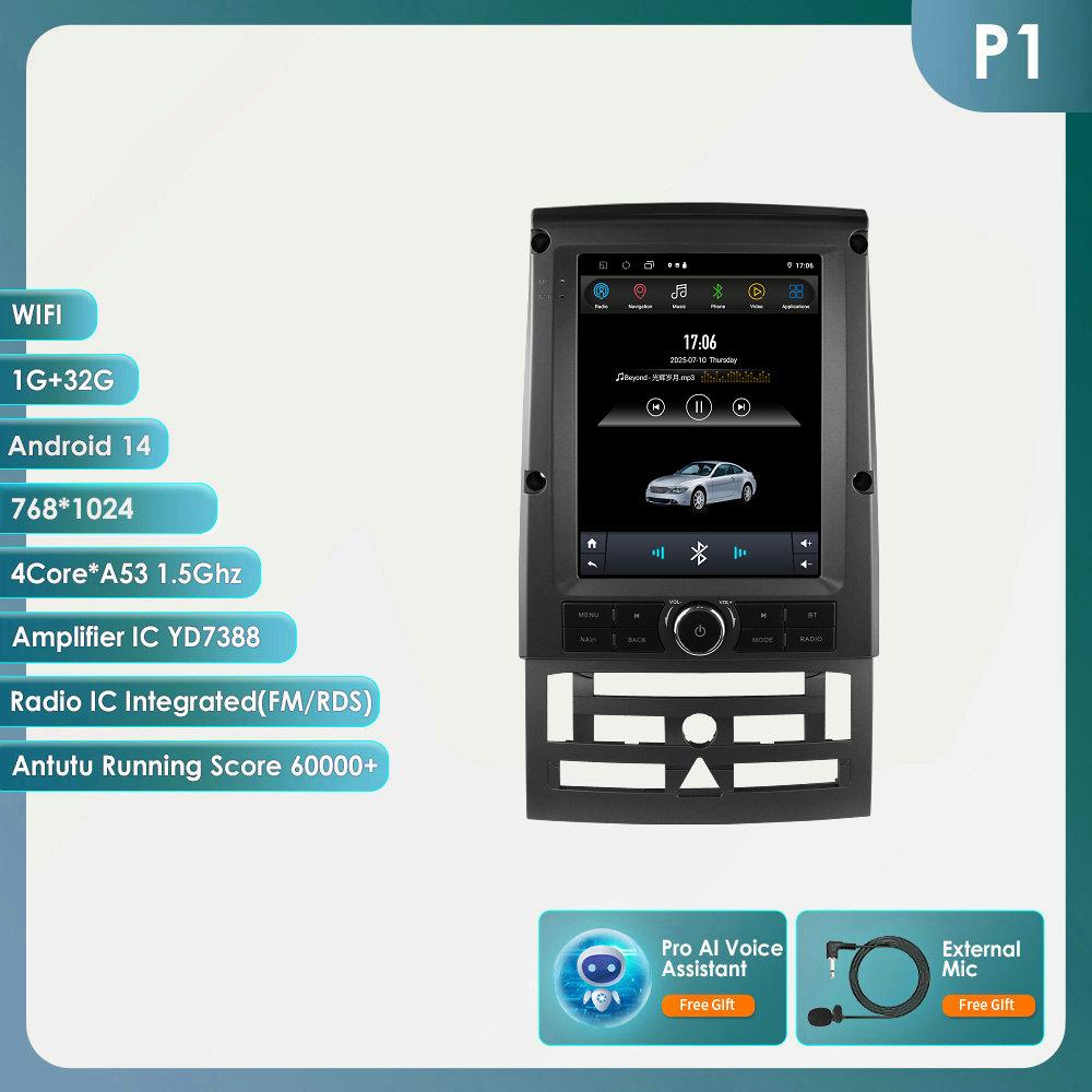 Hizpo 9.7 Дюймовый AI Беспроводной CarPlay Android Auto Автомагнитола для Peugeot 407 SW CC 2004-2011 Стерео Мультимедиа GPS Головное Устройство Экран WIFI Интеллектуальный Экран