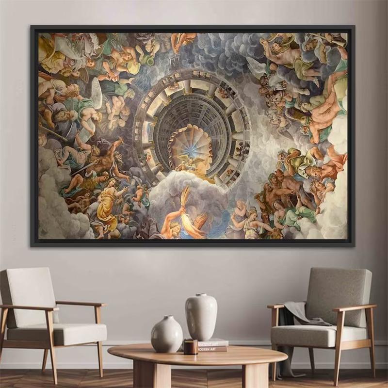 Classic Fresco In The Room Of The Giants Poster Canvas Paintings Decoration Vintage Wall Art For Living Room Home Office Decor
