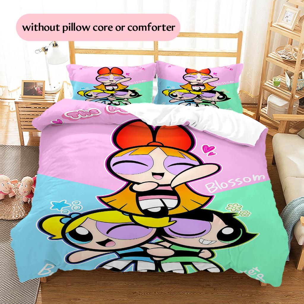 Powerpuff Girls Art Duvet Cover & Pillowcases, Powerpuff Girls Fan Bedding, Perfect Gift.chl