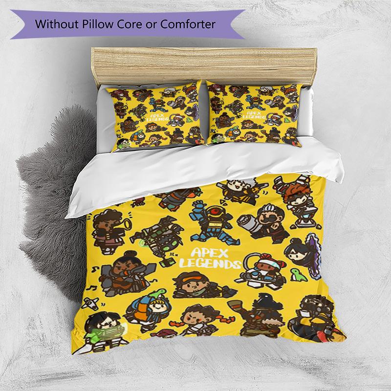 3pcs Duvet Cover Set (1*Duvet Cover + 2*Pillowcase, Without Core), Apex Legends Print Bedding Set, Bedroom Decor, All‑Season, Birthday Gift