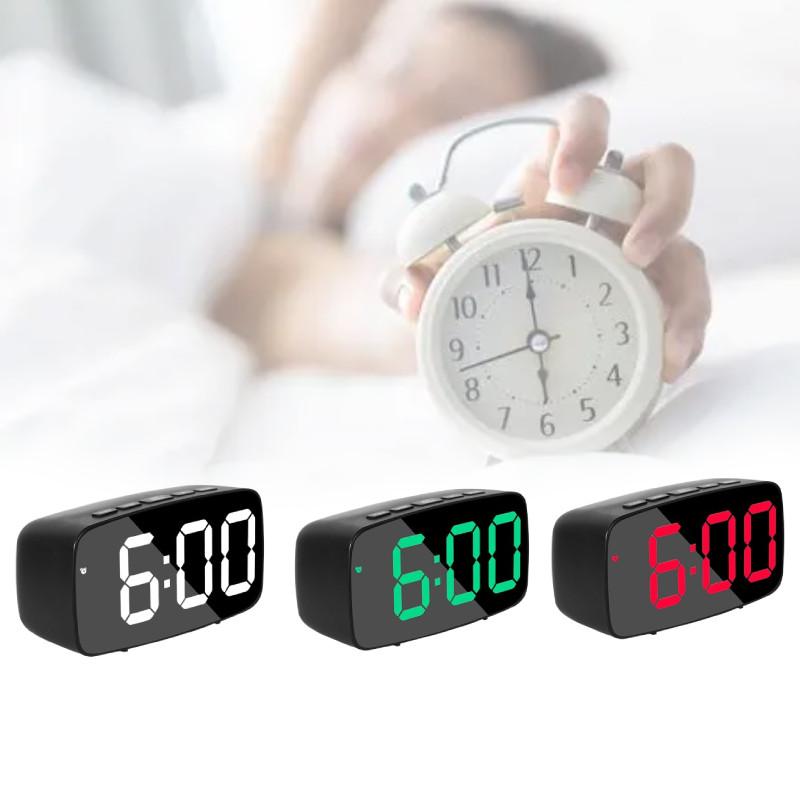 Design Led Electronic Clock With 24 Hour Display And Mirror Surface For Desk Decor
