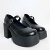 Модные туфли-лодочки на платформе для женщин, супер-высокие каблуки, пряжка, ремешок, туфли Мэри Джейн, женские, 2025, готические, толстые, каблук, туфли для вечеринок, женские