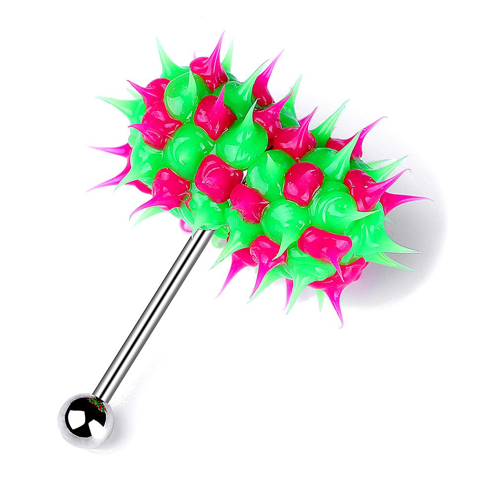 Fashion Colorful Rock Trendy Vibrating Tongue Ring Body Piercing Jewelry With 2 Batteries