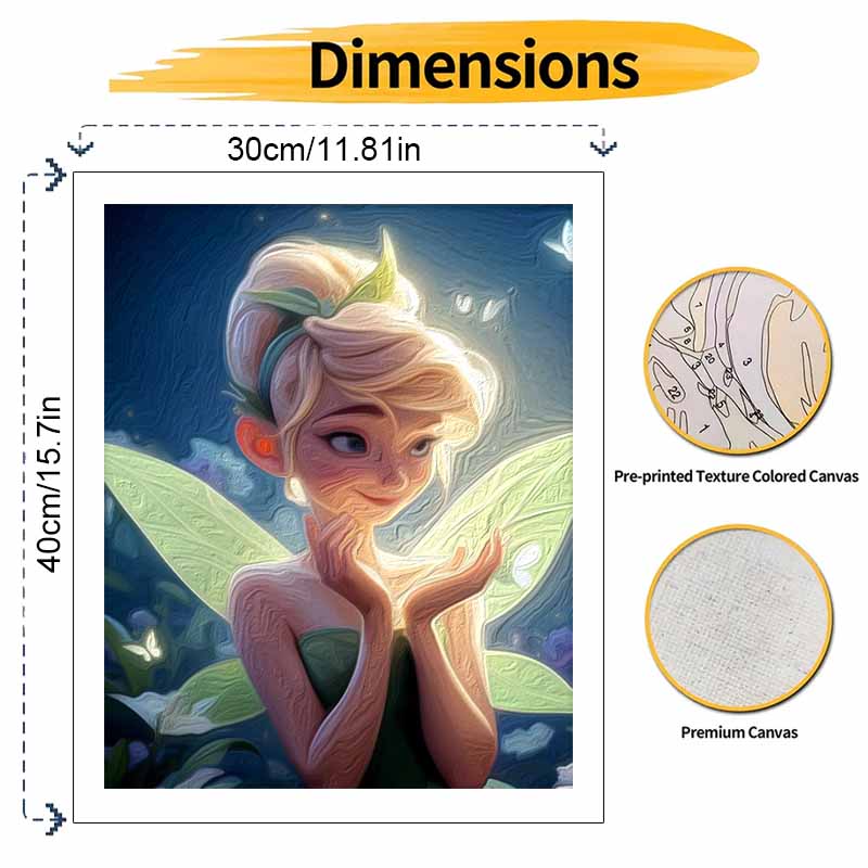 Disney Набор для масляной живописи Тинкербелл, Картина в стиле фэнтези, Декор для стены дома, спальни, Подарок