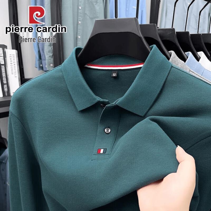 Pierre Cardin Мужская хлопковая футболка-поло с длинным рукавом 100%