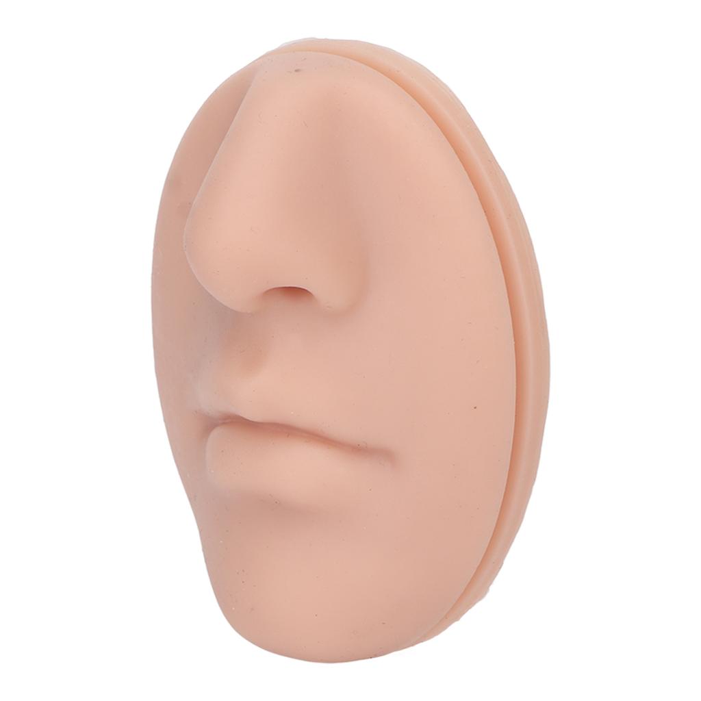 Silicone Nose Model with Mouth Flexible Elastic Reusable Piercing Silicone Nose Model for Beginners