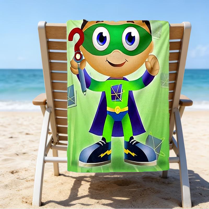 Ультрамягкое пляжное полотенце с тематикой Super Why, идеально подходит для бассейна - кемпинга, дайвинга - идеальный дорожный аксессуар, яркое пляжное полотенце.