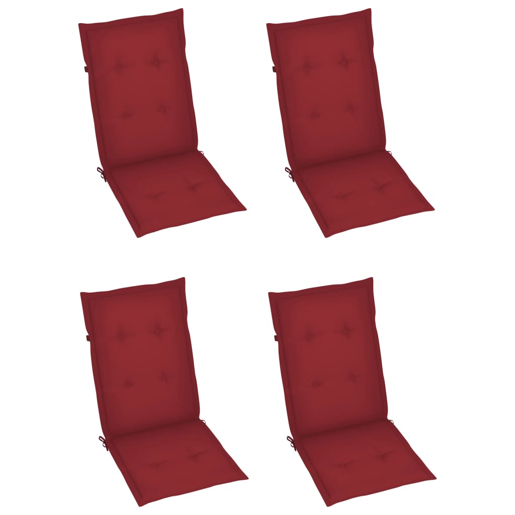 vidaXL Klappstühle, 3er-Set mit Kissen, aus massivem Akazienholz