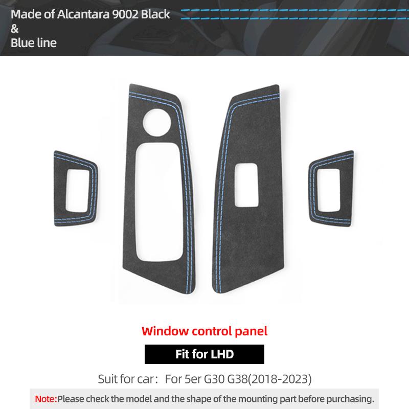 For BMW G38 G30 Series 5 Made of Alcantara Window Switch Lifter Button Panel Trim Performance Sticker Car Interior Accessories