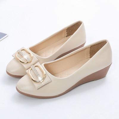 Женские туфли-лодочки на танкетке со стразами, кожаные, повседневные, с круглым носком, для женщин, высокое качество, люксовый бренд, быстрая доставка по акции