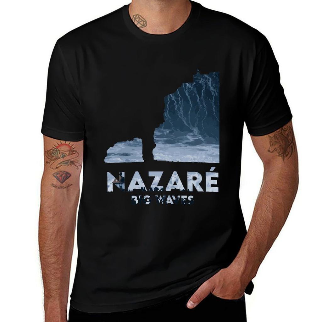 Nazar Portugal Big Waves Surf TShirt Casual Streetwear Short Sleeve Tee