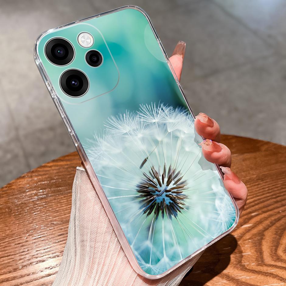 Для OPPO Reno 15F 15 Pro Чехлы Блестящий Цветок Котенка Защита от Падений Портативный Прозрачная Задняя Крышка Для reno15pro reno15f Funda