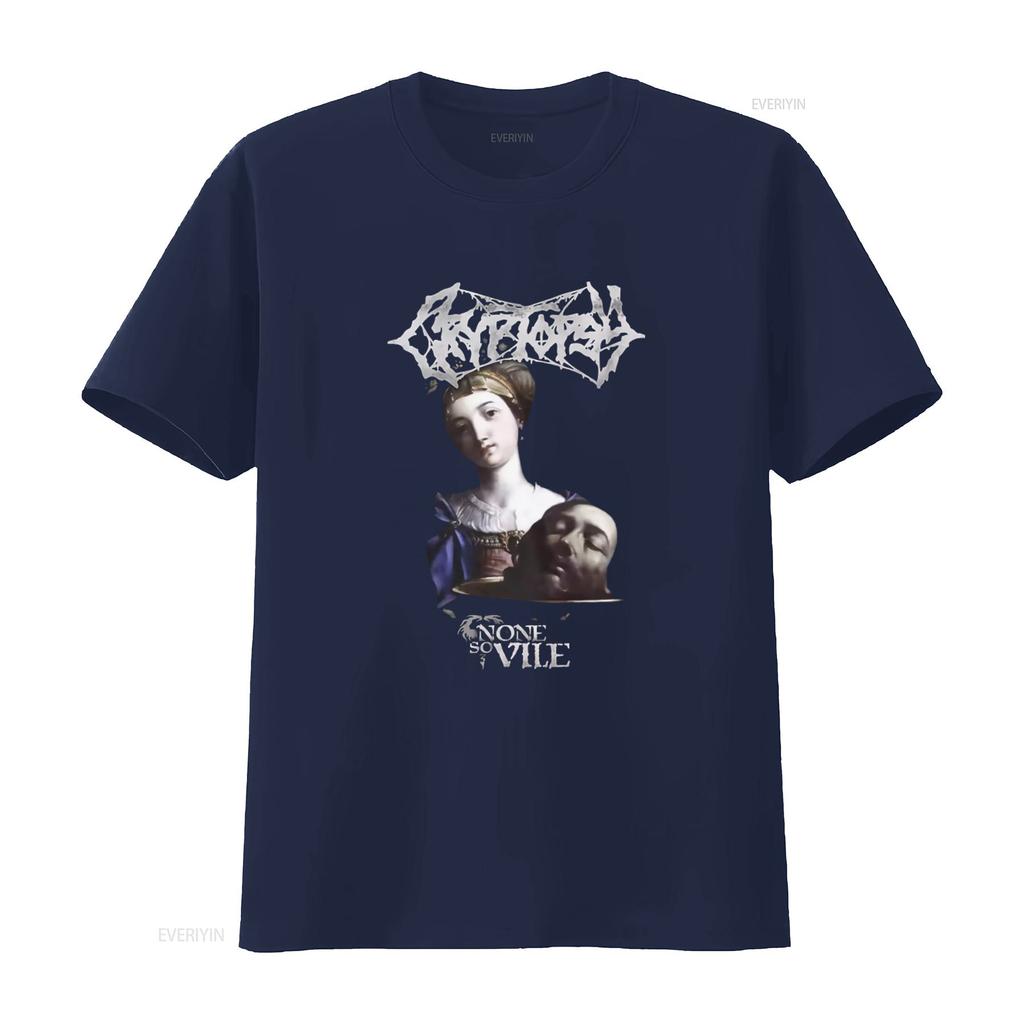 Mens Cryptopsy None So Vile Gothic Art Print T Shirt X Large Black vintage Washed designer clothes Versatile streetwear Unisex