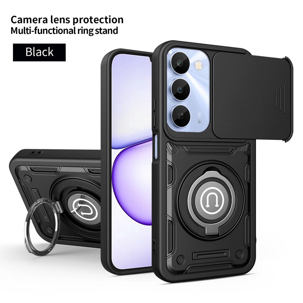 Slide the Cover to Protect Camera Case For Realme C100 c100x C71 C85 C61 C63 realme 15 Pro 15T 15X Note 70 60 Ring Stand Cover