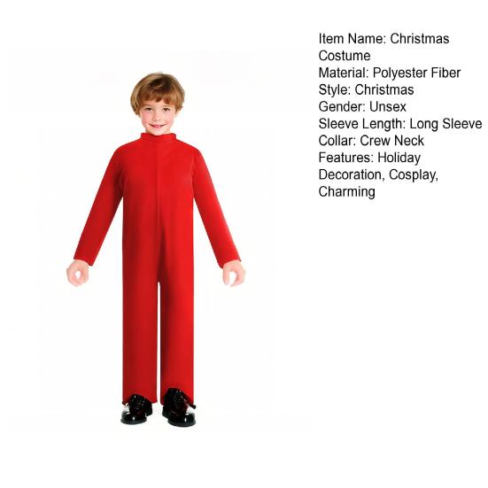 Christmas Onesie Costume for Kids Gingerbread Man/Santa/Green Elf Cosplay Outfit Unisex Plush Bodysuit for Halloween Christmas Carnival Festival