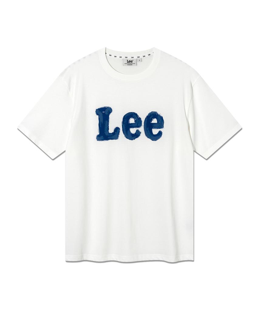 LEE Brush Painting Logo Short Sleeve T-Shirt White