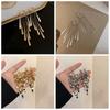 Bling Bling Metal Sequin Earrings Zinc Zinc Alloy Gold Earrings Temperament Long Tassel Dangle Earrings  Girl