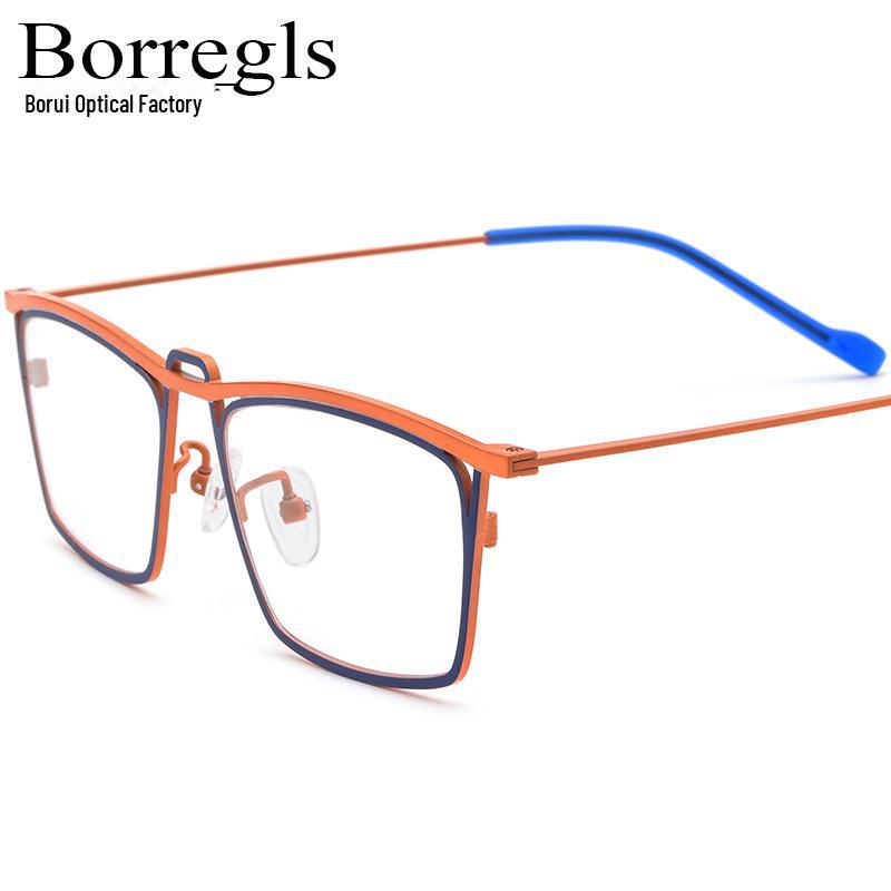 Unisex Retro Geek Multi-Color Titanium Myopia Glasses Frame