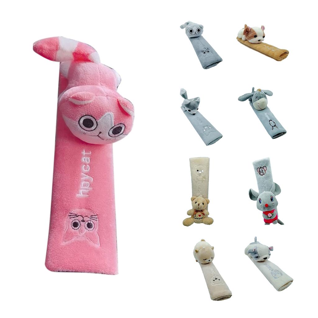 23cm Cute Cartoon Car Seat Belt Shoulder Pad Soft Plush Safety Belt Cushion Cover for Auto