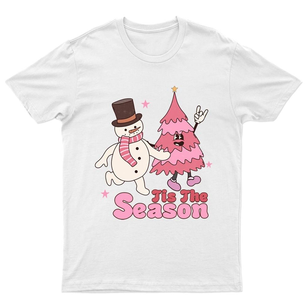 Tis The Season SnowUnisex TShirt Unisex Gift Retro Seasonal Funny Xmas Santa