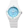 Casio LRW-200H-2CV Analog Watch Women's Kids Gloss White Blue Check Pattern Imported Model