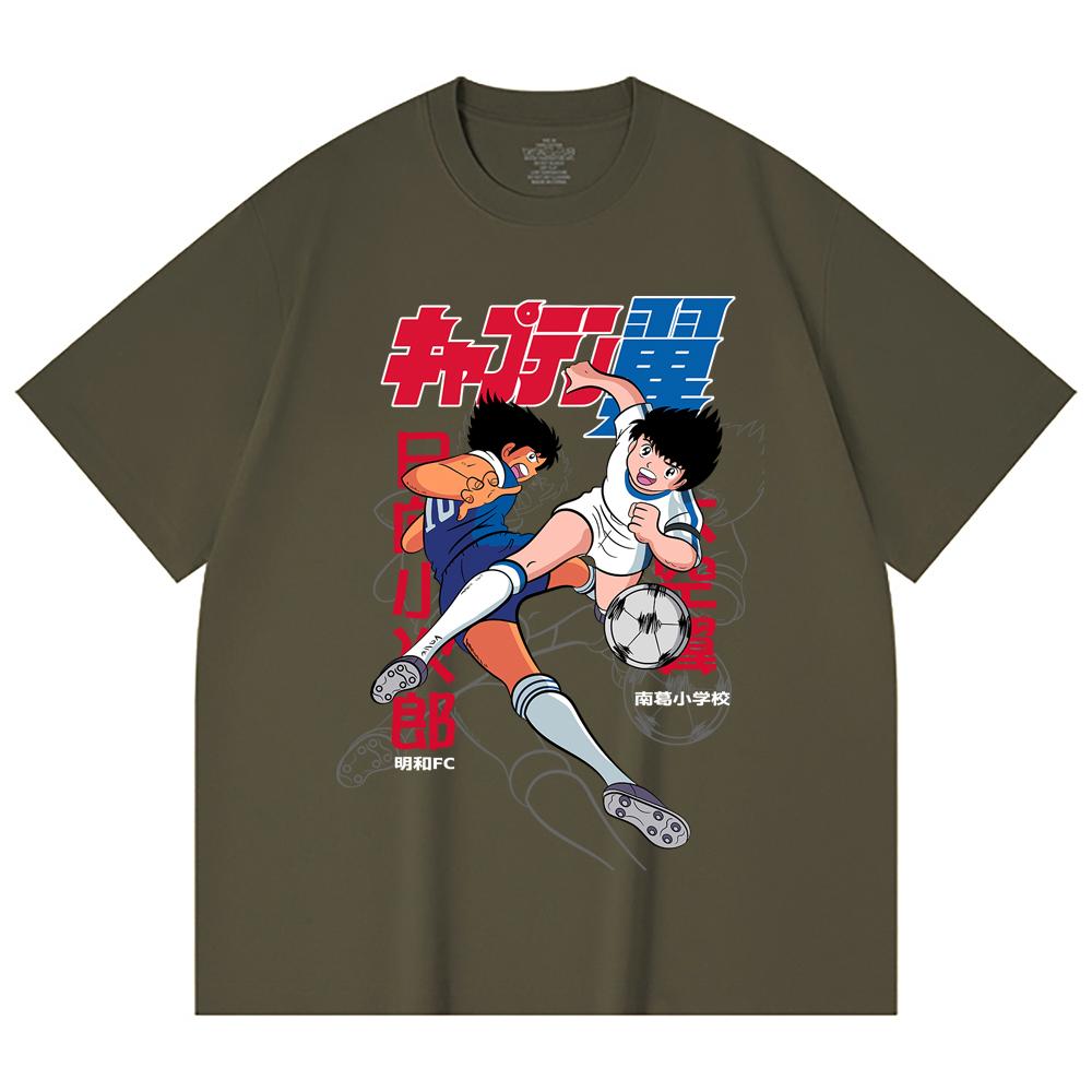 230 Gsm 100% Cotton Captain Tsubasa V2 Print Unisex Heavy Cotton T Shirt