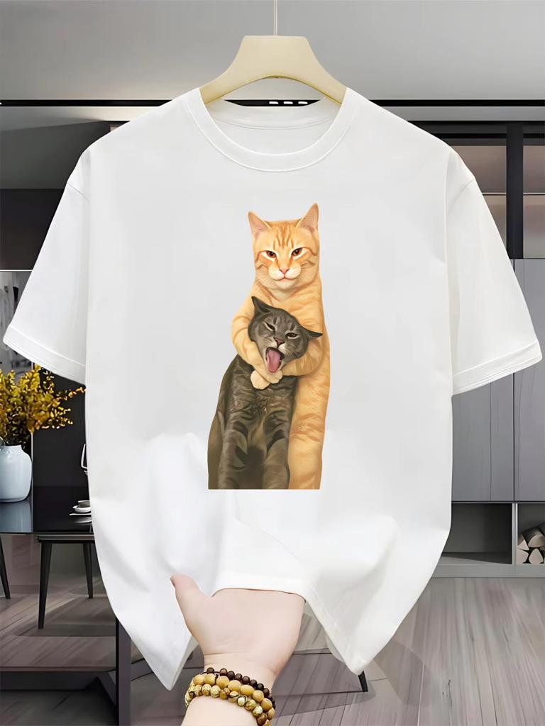 Unisexs Women Cats Lovers Gifts T Shirt Top Tee Streetwear Casual Trendy Oversized Loose Short Sleeve ONeck Summer Cotton Spring