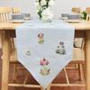 Вышивка Гостиная Домашняя Скатерть для чайного столика Обеденный стол Обычно используемая Носовой платок Прямоугольный Острый угол, Длинный Флажок для стола