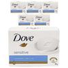[Dove] Гипоаллергенное увлажняющее очищающее мыло Sensitive Beauty (Бесплатная резинка для волос), 90 г x 6 шт.
