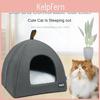 Pet Dog Cozy Cat Soft Puppy Nest Bed Warm Cave Igloo House Bag Pad Kennel