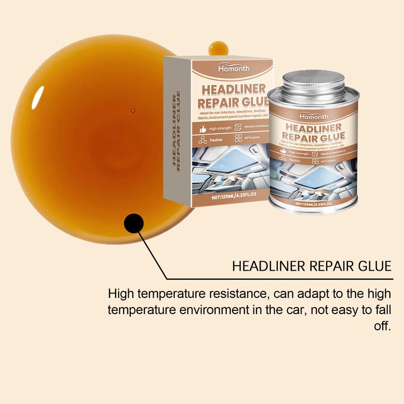 Car Roof Liner & Interior Repair Glue Flexible Adhesive for Fabric Vinyl Leather Repair Fixes Sagging Headliners Seams Tears